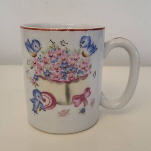Vintage Blue Bird 'Whistle' Milk Mug made in Japan Lindstrom China